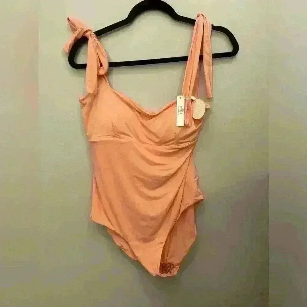 NWT Citrine India One Piece Bathing Suit Size XL in Salmon MSRP $180
